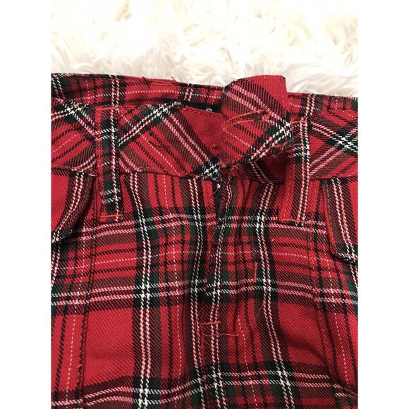 L.e.i. Vintage Street Code Red Plaid Mini Skirt size 1 Y2K Preppy School Girl - Picture 4 of 5
